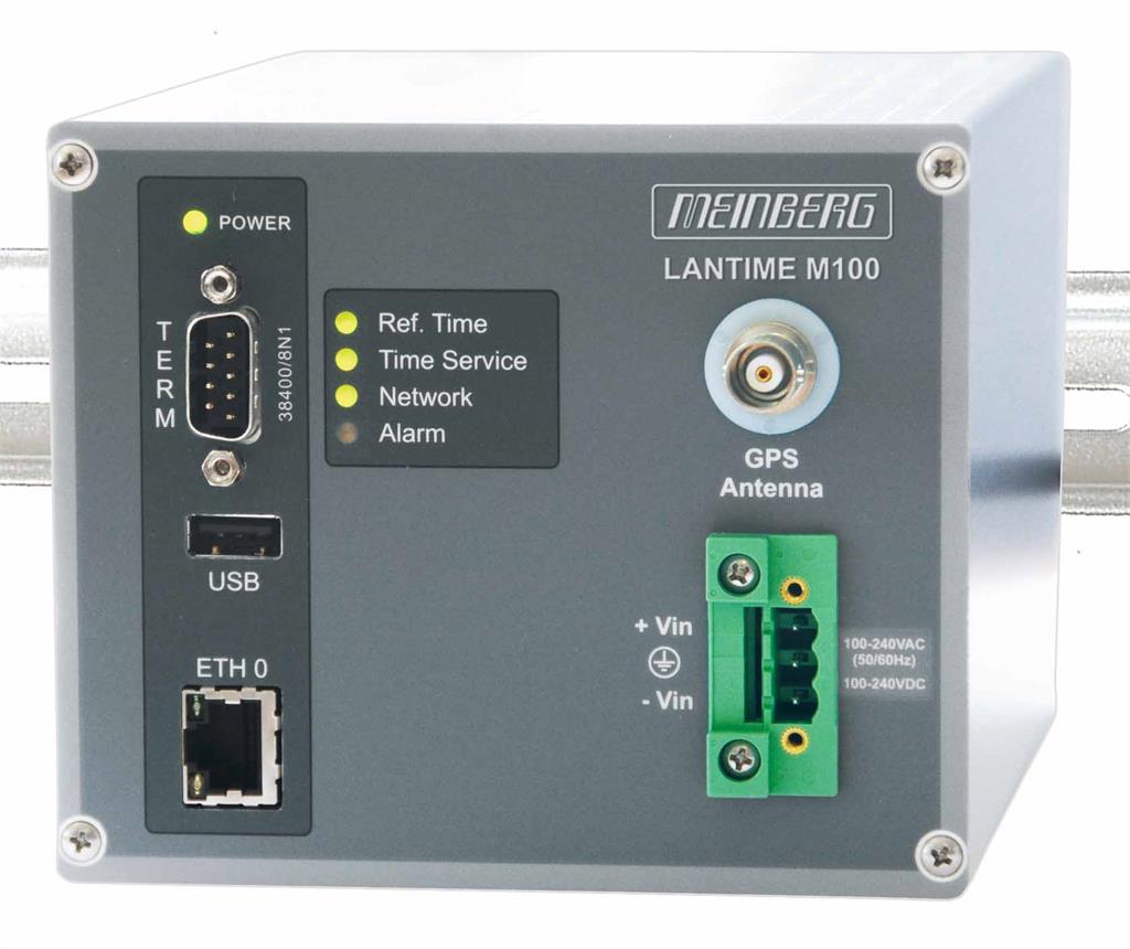 Meinberg LANTIME M100/GPS, DINrail, DC Eksl. GPS antenne Adeptor AS