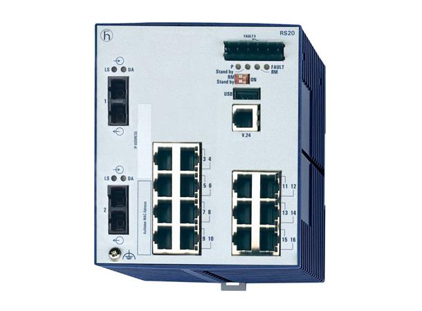 OpenRail RS20 14xTX-RJ 2xFX(SM-SC/SM-SC) 0-60°C 9,6-60VDC unmanaged