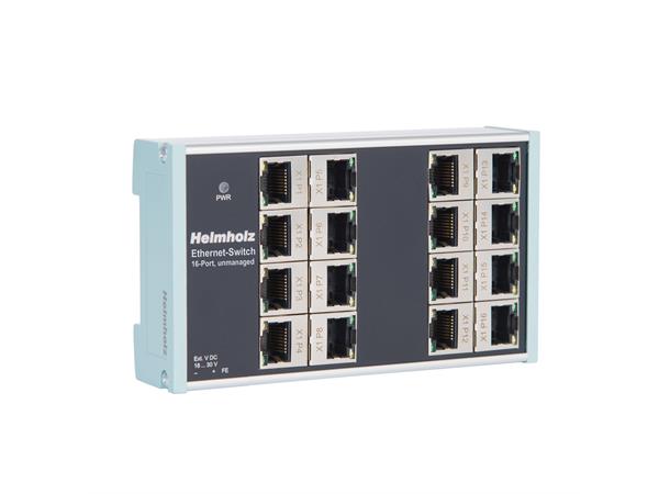 Ethernet-Switch 16-port, unmanaged 10/100 MBit for din-rail