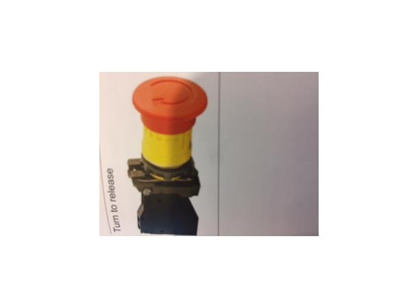 HarmAtex Mushroom Head Red turn - rel D40 +NC/NO Contact (w/Yellow basic head)