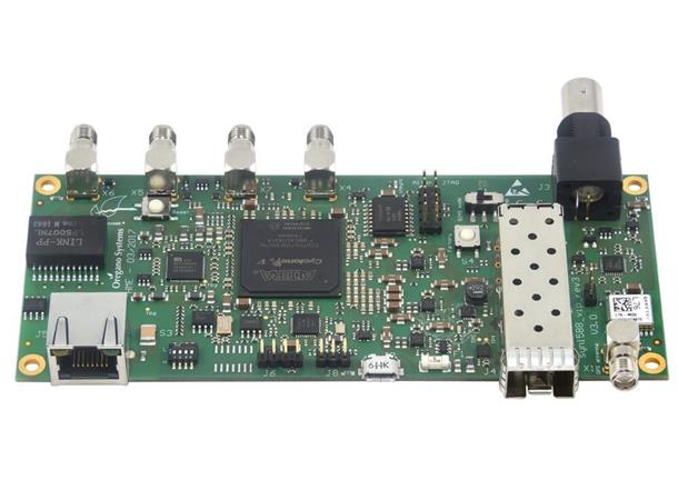 Oregano syn1588® VIP Evaluation Board-3 SFP, RJ45, GPS antenna.