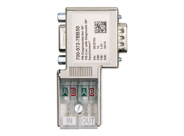 PROFIBUS Connector 90° w. diagnostic LED for solid/flexible cables, with prog.