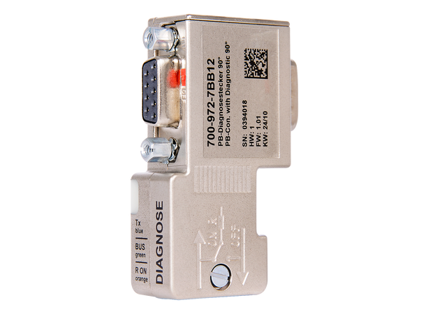 PROFIBUS Connector 90° w/ diagnostic LED W/ prog. device con, screw terminals