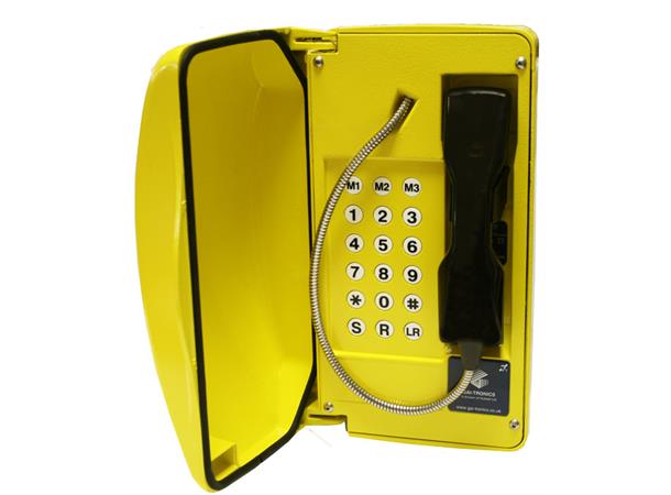Titan VoIP, 18 button, steel cord Yellow, IP66 with door closed