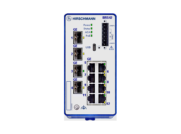 Bobcat Rail switch 8xRJ45 PoE+, 4xSFP BRS42-0012OOOO-SPEZ99HHSESXX.X.XX