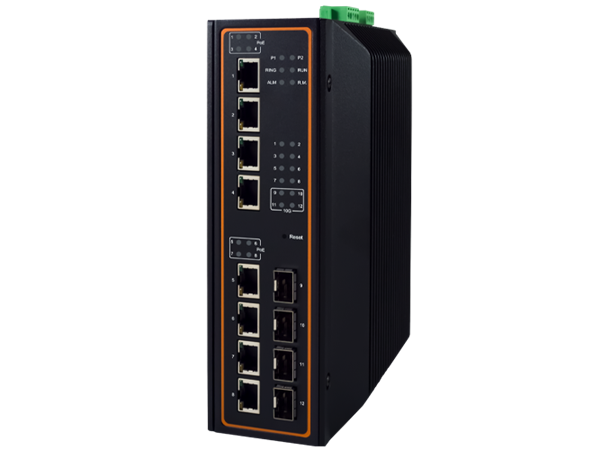 ATOP 12-Port Managed Ethernet Switch 8xRJ45 1000Mbit PoE+, 4xSFP 1/10Gbit