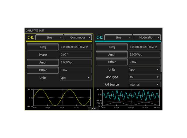 Tektronix AFG31000 arbitrærgeneratorer 25 - 250 MHz, 1 or 2 ch, berøringsskjerm