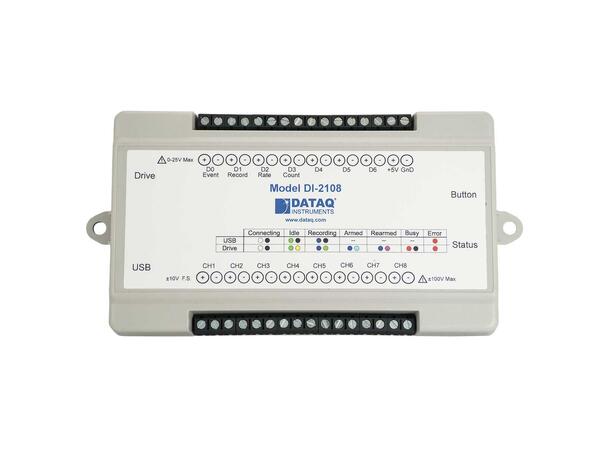 Dataq DI-2108, USB Stand alone DAQ 12-bit, 160 kS/s, 4 (opt. 8) analog ch.