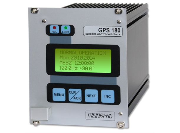 Meinberg GPS180 receiver with display DIN-rail mount, inc.antenna and 20m coax