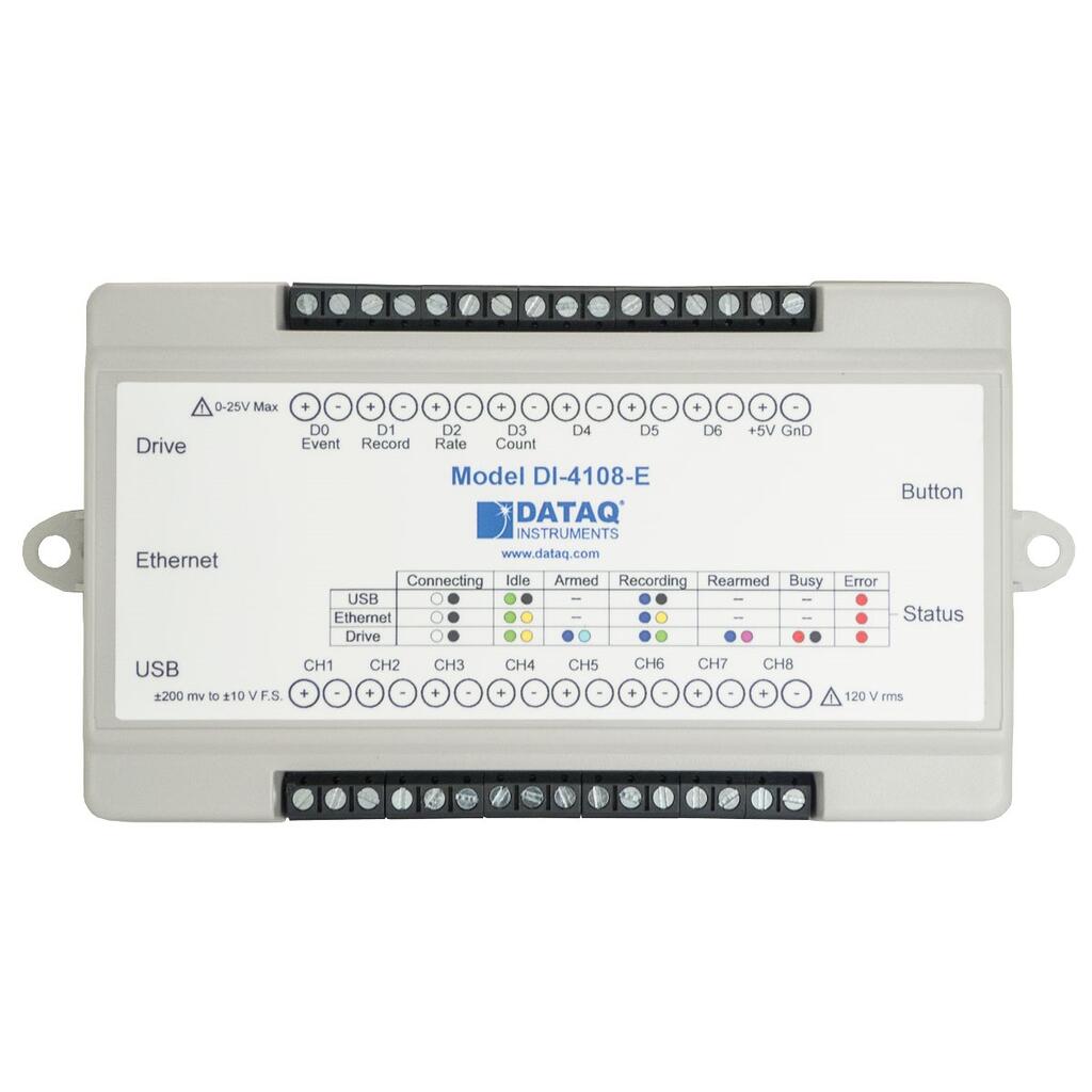 Dataq DI4108E USB DAQ Data Logger 16bit ADC, 160,000 S/s,