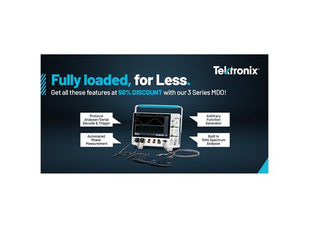 Tektronix MDO34 3-BW-500 KAMPANJE!! 500 MHz/4 ch.inkl. busdecode, MSO & AFG
