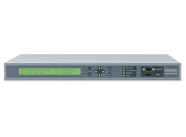 Meinberg LANTIME M320/GNS, 19" rack multi GNSS,inc antenna 20m H155 PE coax