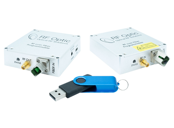 RFoF - RF over Fiber Kit for GNSS Singlemode SC/APC. 2xPSU + 2x5m coax