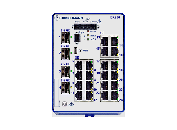 Bobcat Rail switch 4xSFP, 20xRJ45 BRS50-00242Q2Q-STCY99HHSESXX.X.XX